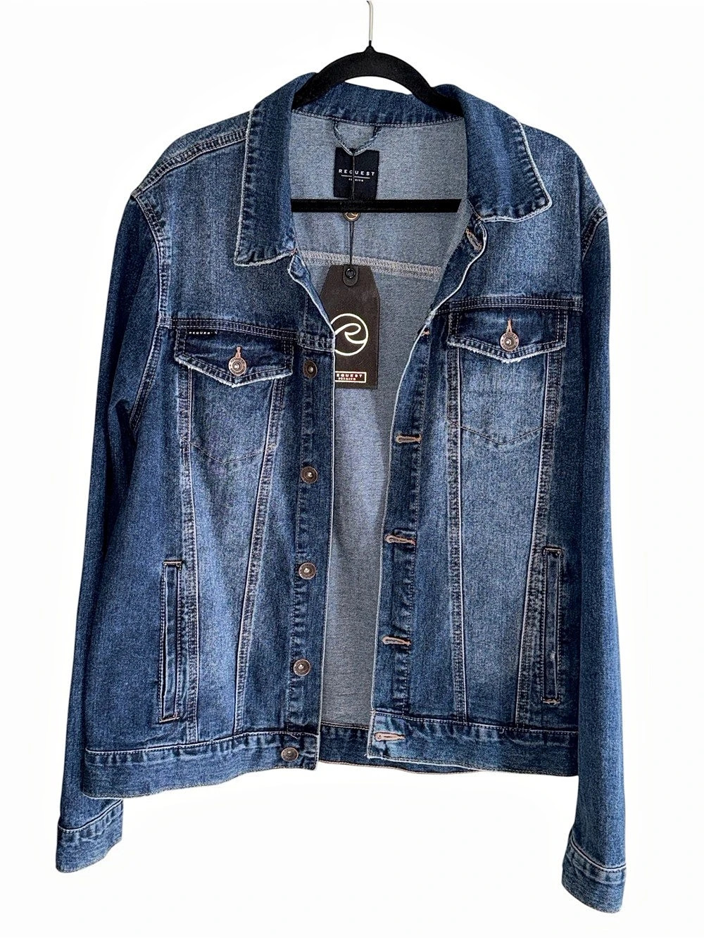 Request Denim Jacket in Blue  NWT